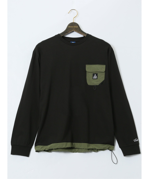 【大きいサイズ】ジェリー/GERRY 胸ポケット付き クルーネック長袖シャツ