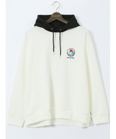 【大きいサイズ】レッドキャプガール/RED CAP GIRL ストレッチ バックプリント プルパーカー