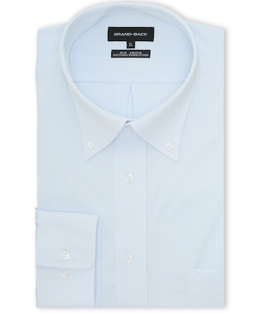 【大きいサイズ】グランバック/GRAND-BACK ノンアイロンストレッチ ボタンダウン長袖ニットシャツ