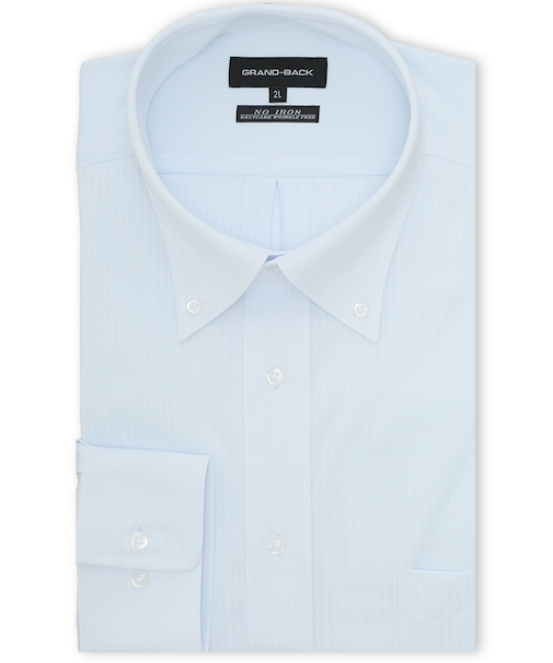 【大きいサイズ】グランバック/GRAND-BACK ノンアイロンストレッチ ボタンダウン長袖ニットシャツ