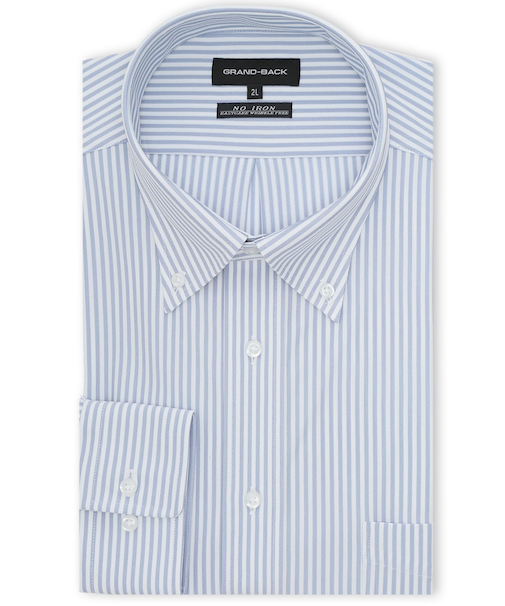【大きいサイズ】グランバック/GRAND-BACK ノンアイロンストレッチ ボタンダウン長袖ニットシャツ
