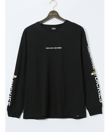 【大きいサイズ】ジュニュイン ディッキーズ/Genuine Dickies 袖プリント クルーネック長袖Ｔシャツ