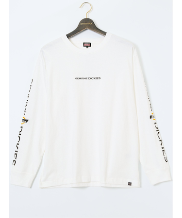 【大きいサイズ】ジュニュイン ディッキーズ/Genuine Dickies 袖プリント クルーネック長袖Ｔシャツ
