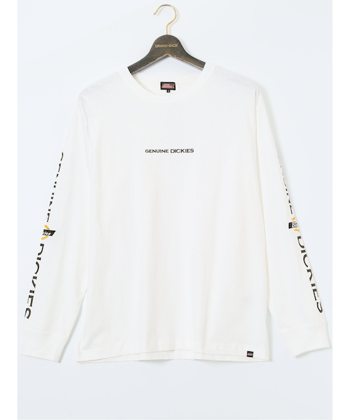 【大きいサイズ】ジュニュイン ディッキーズ/Genuine Dickies 袖プリント クルーネック長袖Ｔシャツ