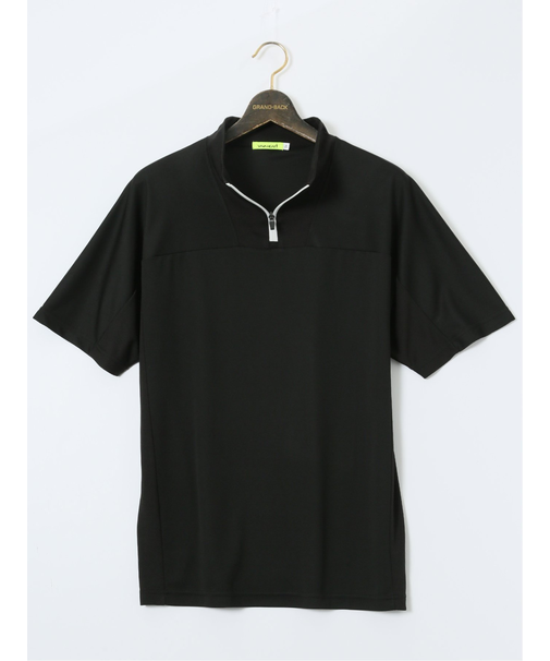 【大きいサイズ】ビバハート/VIVA HEART 吸水速乾 ハーフジップ 半袖Tシャツ