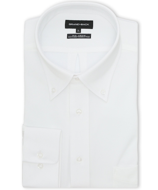 【大きいサイズ】グランバック/GRAND-BACK ノンアイロンストレッチ ボタンダウン長袖ニットシャツ