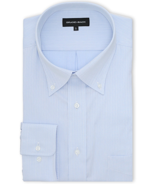 【大きいサイズ】グランバック/GRAND-BACK 綿100% 形態安定 ボタンダウン長袖シャツ