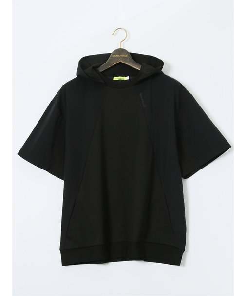 【大きいサイズ】ビバハート/VIVA HEART 吸水速乾 綿混スエット 半袖プルパーカー