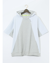 【大きいサイズ】ビバハート/VIVA HEART 吸水速乾 綿混スエット 半袖プルパーカー