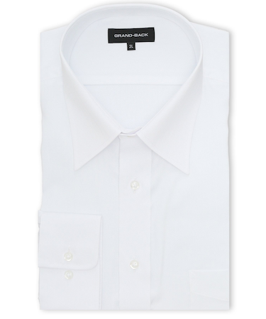 【大きいサイズ】グランバック/GRAND-BACK 綿100% 形態安定 セミワイドカラー長袖シャツ