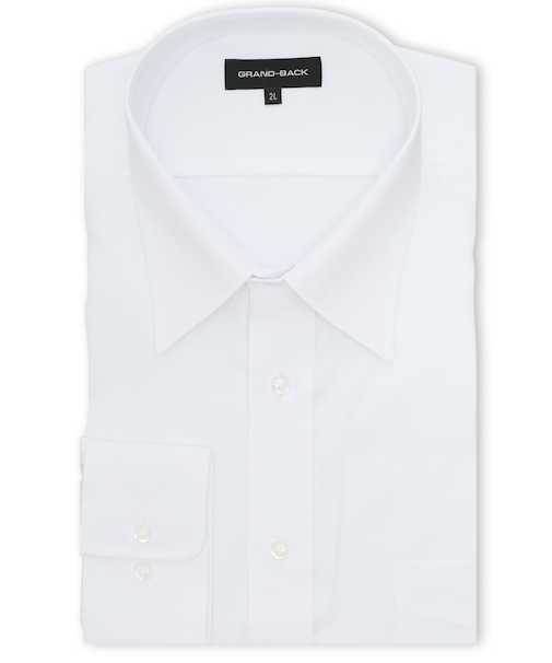 【大きいサイズ】グランバック/GRAND-BACK 綿100% 形態安定 セミワイドカラー長袖シャツ