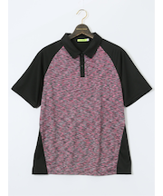 【大きいサイズ】ビバハート/VIVA HEART 吸水速乾 ストレッチ 配色半袖ポロシャツ