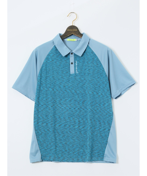 【大きいサイズ】ビバハート/VIVA HEART 吸水速乾 ストレッチ 配色半袖ポロシャツ