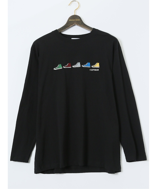 【大きいサイズ】コンバース/CONVERSE シューズ刺繍 クルーネック長袖Ｔシャツ