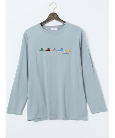 【大きいサイズ】コンバース/CONVERSE シューズ刺繍 クルーネック長袖Ｔシャツ