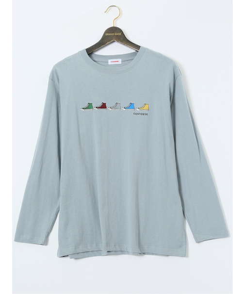 【大きいサイズ】コンバース/CONVERSE シューズ刺繍 クルーネック長袖Ｔシャツ