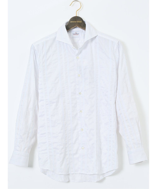 【大きいサイズ】ガリポリカミチェリア/GALLIPOLI camiceria 綿刺繍 カッタウェイ長袖シャツ