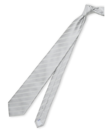 【大きいサイズ】グランバック/GRAND-BACK シルク フォーマルネクタイ 8.0cm幅 白ストライプ
