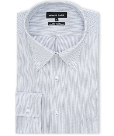 【大きいサイズ】グランバック/GRAND-BACK ノンアイロンストレッチ ボタンダウン長袖ニットシャツ