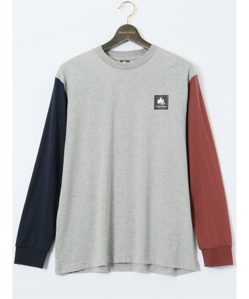 【大きいサイズ】ロゴス パーク/LOGOS Park 綿混天竺 クルーネック長袖Ｔシャツ
