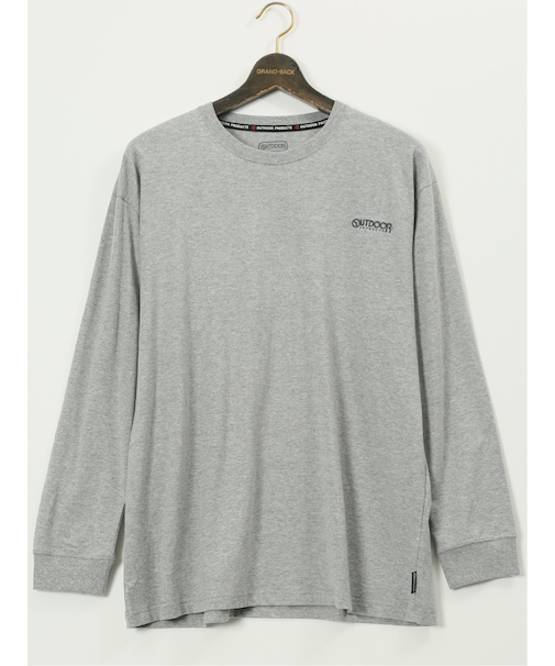【大きいサイズ】アウトドアプロダクツ/OUTDOOR PRODUCTS 綿天竺 バックプリント クルー 長袖 Tシャツ