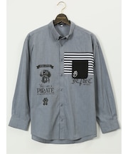 【大きいサイズ】カステルバジャック/CASTELBAJAC 綿ブロード ボタンダウン 長袖 シャツ