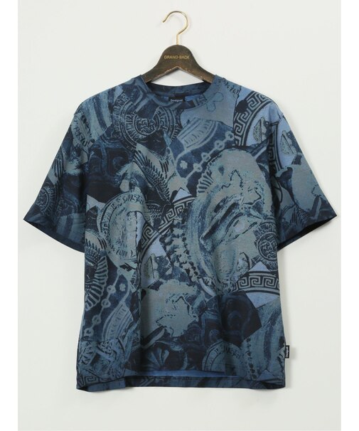 【大きいサイズ】デシグアル/Desigual 綿ジャージー プリント クルーネック 半袖 Tシャツ