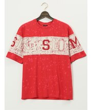 【大きいサイズ】デシグアル/Desigual 綿混ニット プリント クルーネック 半袖 Tシャツ