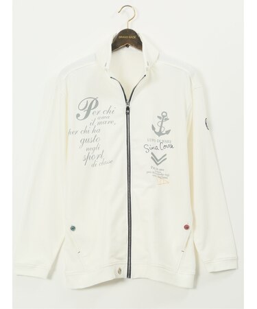 【大きいサイズ】シナコバ/SINA COVA 綿混 マリンプリント トラックジャケット