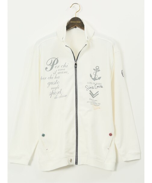 【大きいサイズ】シナコバ/SINA COVA 綿混 マリンプリント トラックジャケット