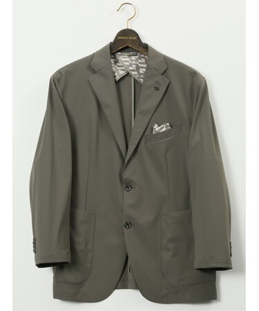 【大きいサイズ】ジーステージ/G-stage 接触冷感 ストレッチ ウォッシャブル ナイロン混 2ボタンジャケット(セットアップ可能)