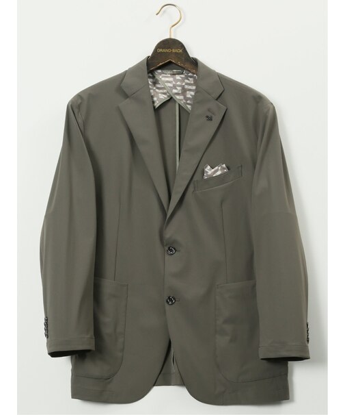 【大きいサイズ】ジーステージ/G-stage 接触冷感 ストレッチ ウォッシャブル ナイロン混 2ボタンジャケット(セットアップ可能)