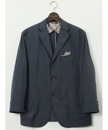 【大きいサイズ】ジーステージ/G-stage 接触冷感 ストレッチ ウォッシャブル ナイロン混 2ボタンジャケット(セットアップ可能)