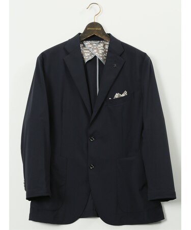 【大きいサイズ】ジーステージ/G-stage 接触冷感 ストレッチ ウォッシャブル ナイロン混 2ボタンジャケット(セットアップ可能)