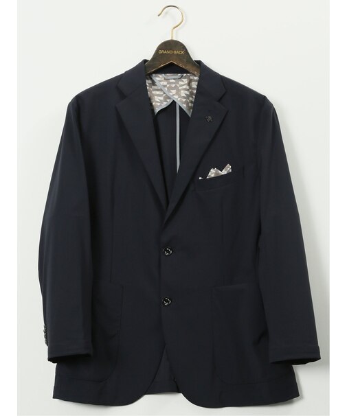 【大きいサイズ】ジーステージ/G-stage 接触冷感 ストレッチ ウォッシャブル ナイロン混 2ボタンジャケット(セットアップ可能)