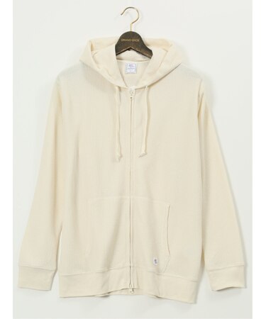 【大きいサイズ】ジェーイーモーガンロングジョーンズ/JEMORGAN LONG JOHNS ワッフル フルジップ長袖パーカー