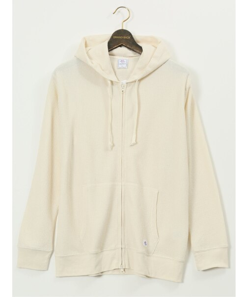 【大きいサイズ】ジェーイーモーガンロングジョーンズ/JEMORGAN LONG JOHNS ワッフル フルジップ長袖パーカー