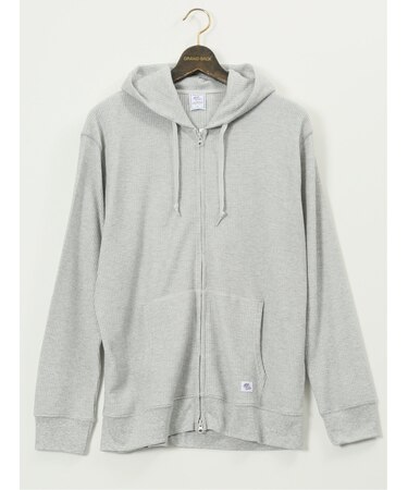 【大きいサイズ】ジェーイーモーガンロングジョーンズ/JEMORGAN LONG JOHNS ワッフル フルジップ長袖パーカー