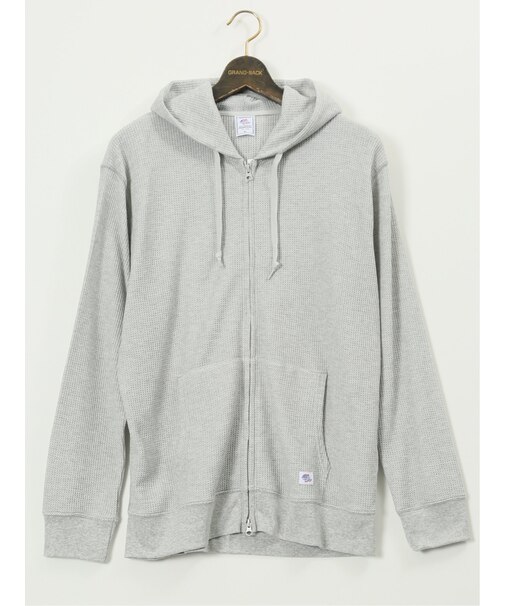 【大きいサイズ】ジェーイーモーガンロングジョーンズ/JEMORGAN LONG JOHNS ワッフル フルジップ長袖パーカー