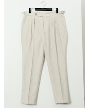 【大きいサイズ】ジーステージ/G-stage 綿麻ヘリンボン ツータック パンツ(セットアップ可能)