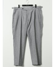 【大きいサイズ】ジーステージ/G-stage 綿麻ヘリンボン ツータック パンツ(セットアップ可能)