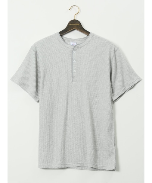 【大きいサイズ】ジェーイーモーガンロングジョーンズ/JEMORGAN LONG JOHNS ワッフル ヘンリー 半袖 Tシャツ