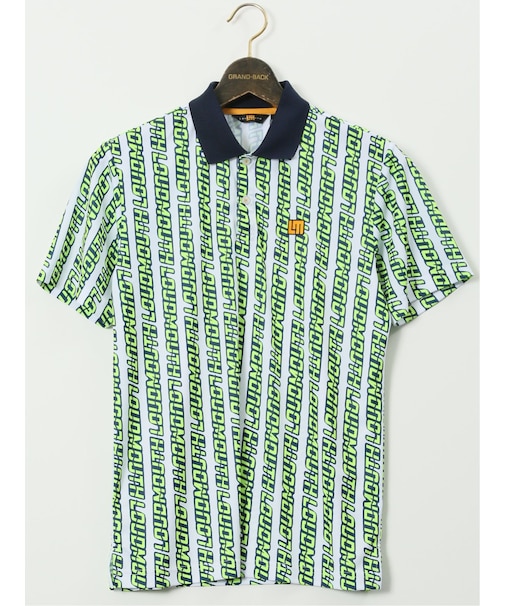 【大きいサイズ】ラウドマウス/LOUDMOUTH フリージング鹿の子 総柄 半袖 ポロシャツ