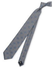 【大きいサイズ】グランバック/GRAND-BACK 日本製シルク フラワー小紋柄 レギュラータイ 8.5cm幅