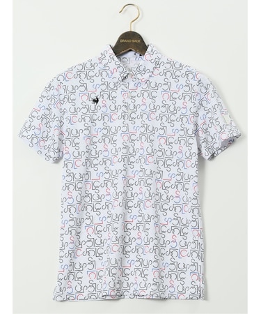 【大きいサイズ】ルコックスポルティフ ゴルフ/le coq sportif GOLF モノグラム柄 半袖 ポロシャツ