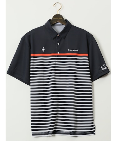 【大きいサイズ】ルコックスポルティフ ゴルフ/le coq sportif GOLF パネルボーダー柄 半袖 ポロシャツ