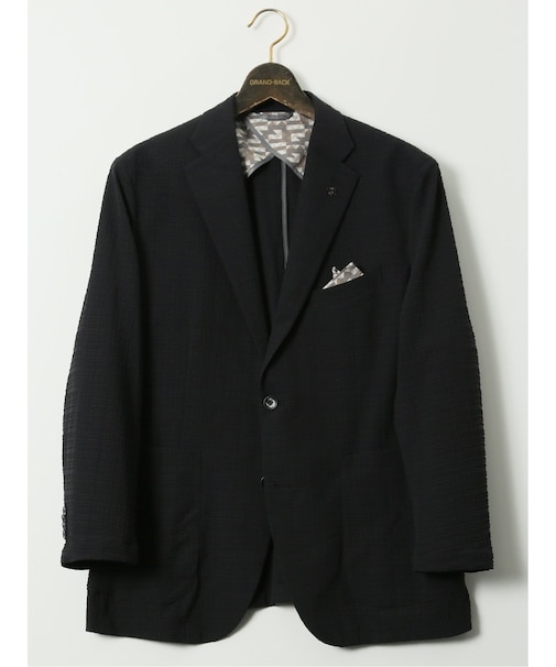 【大きいサイズ】ジーステージ/G-stage ブロックサッカー 2ボタン ジャケット(セットアップ可能)