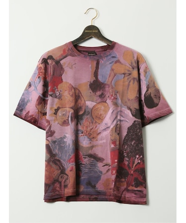 【大きいサイズ】デシグアル/Desigual 綿ジャージー プリント クルーネック 半袖 Tシャツ