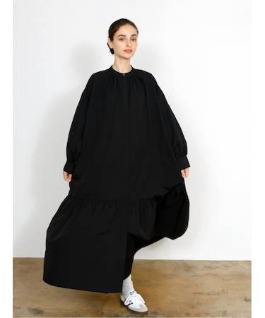 stand collar long shirts onepiece