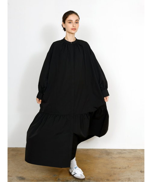 stand collar long shirts onepiece